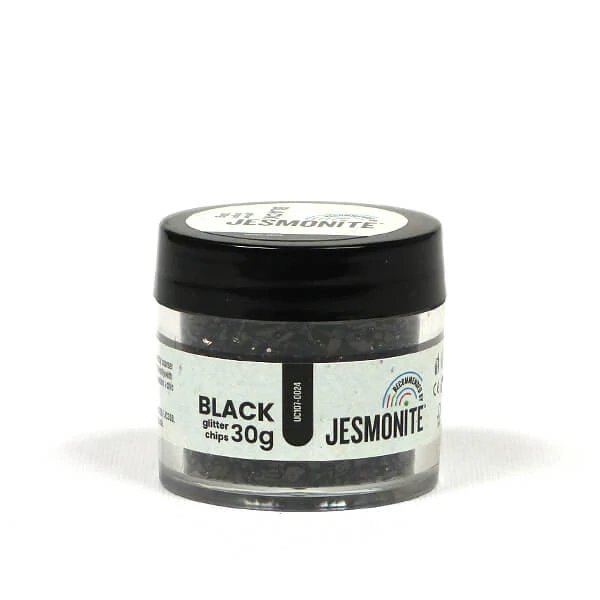 Granule de sticlă Jesmonite Glitter Chips, 30 g - negru