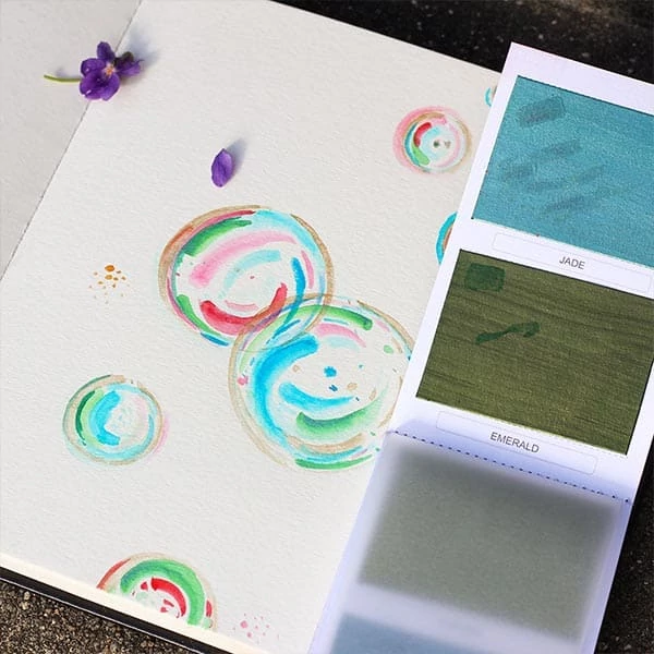 Set de palete de hârtie pentru acuarelă Viviva Colorsheets - 10 culori, Metallics Single Set