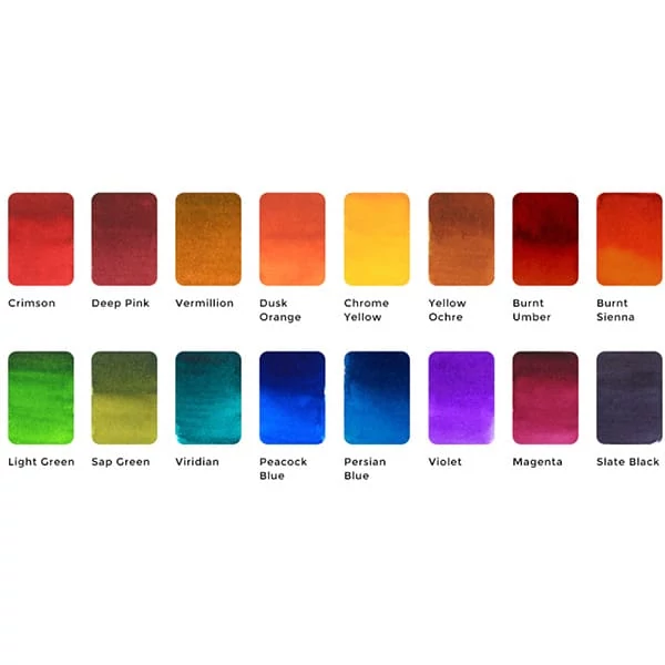 Set de palete de hârtie acuarelă Viviva Colorsheets - 16 culori Original Single Set