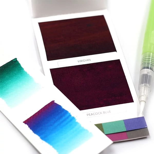 Set de palete de hârtie acuarelă Viviva Colorsheets - 16 culori + pensulă cu rezervor de apă, Original Sketcher Set