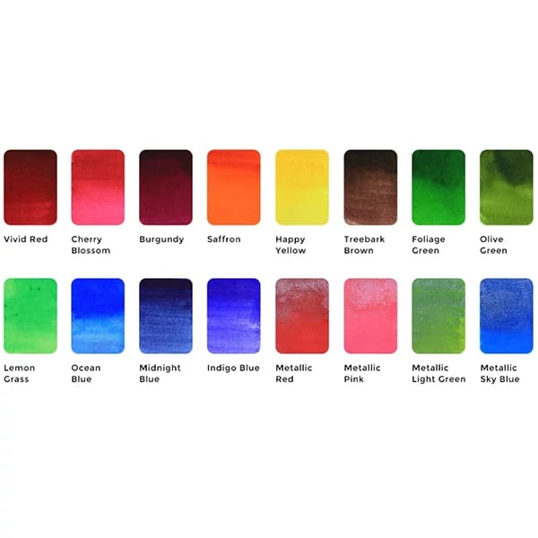 Set de palete de hârtie acuarelă Viviva Colorsheets - 16 culori, Spring Single Set