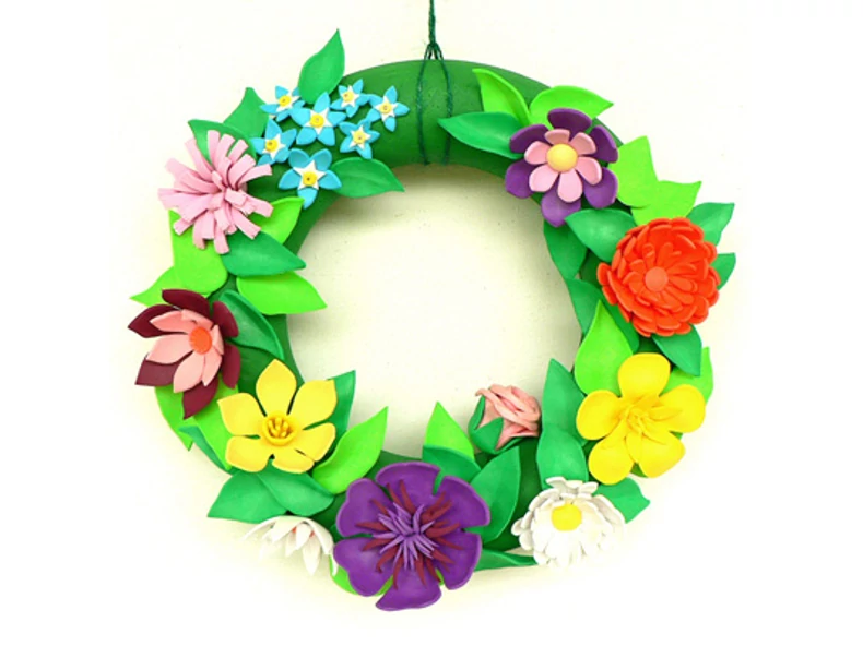 Cunună florală din cauciuc decorativ