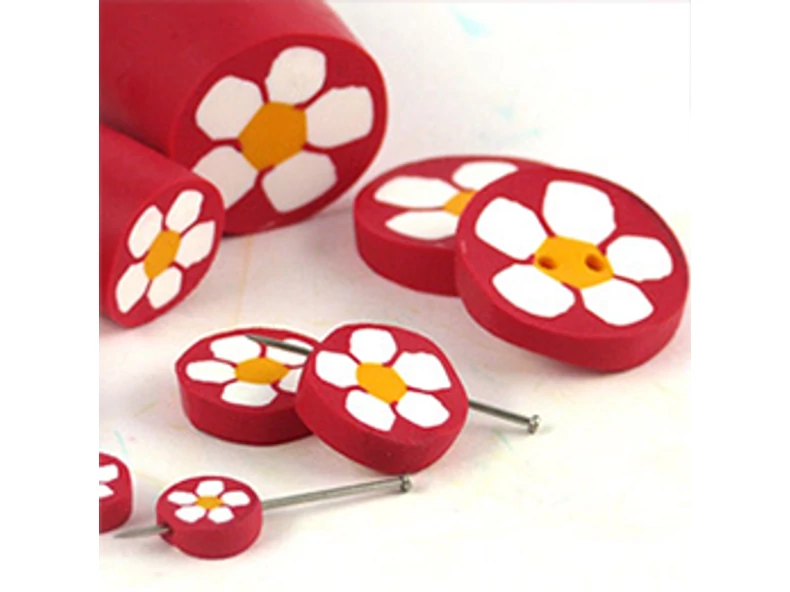 Floare Millefiori realizată din plastilină FIMO
