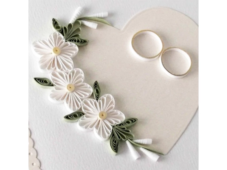Esküvői meghívók, ékszerek, dekorációk, quilling technikával