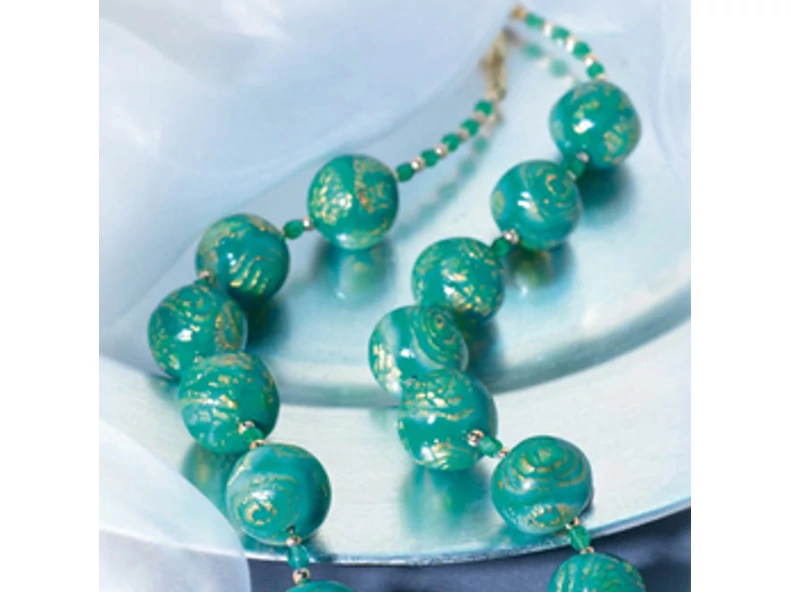 Colier Mokume Nendo din lut Fimo care poate fi copt
