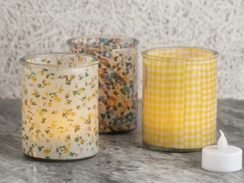 Suporturi de lumânări distractive de primăvară cu țesături patchwork