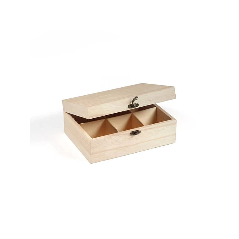 Suport filtru de ceai din lemn - 6 compartimente, 20x14,5x8 cm