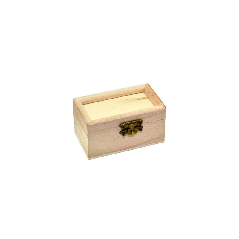 Mini cutie din lemn cu capac plin - 8,3x4,5x4 cm