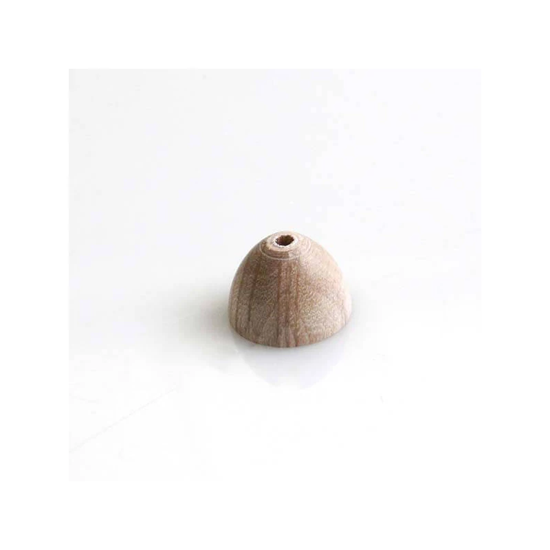 Mărgele din lemn gol semisferic - 14x10,5 mm