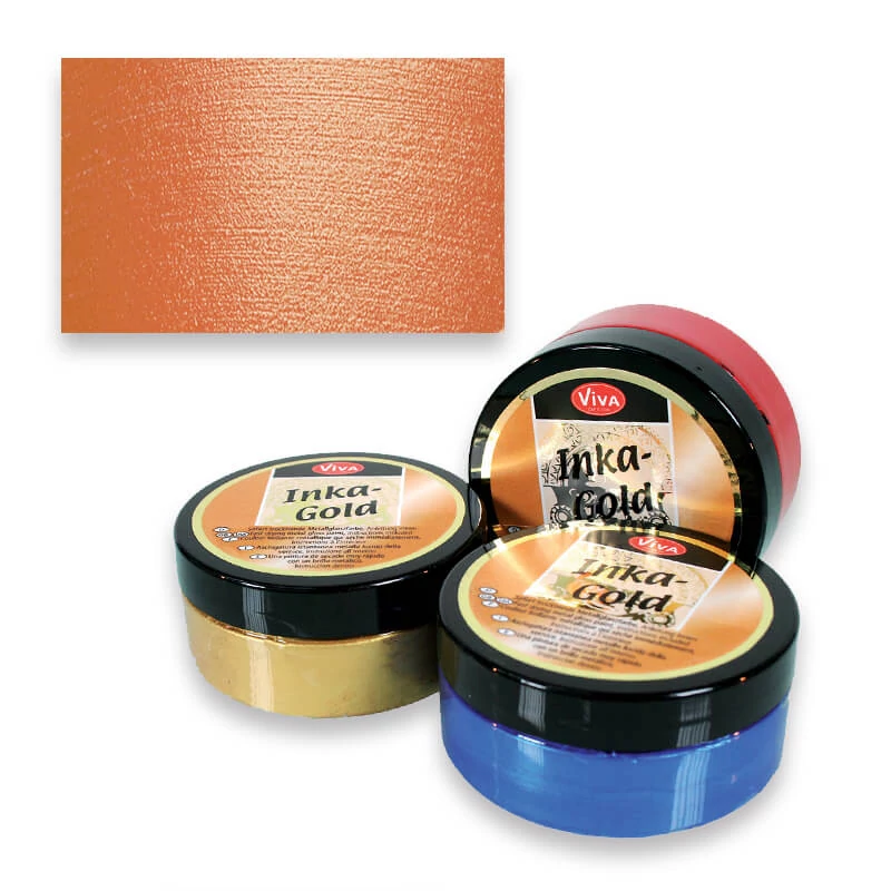 Pastă de vopsea metalizată Inka Gold, 50 g - kupfer