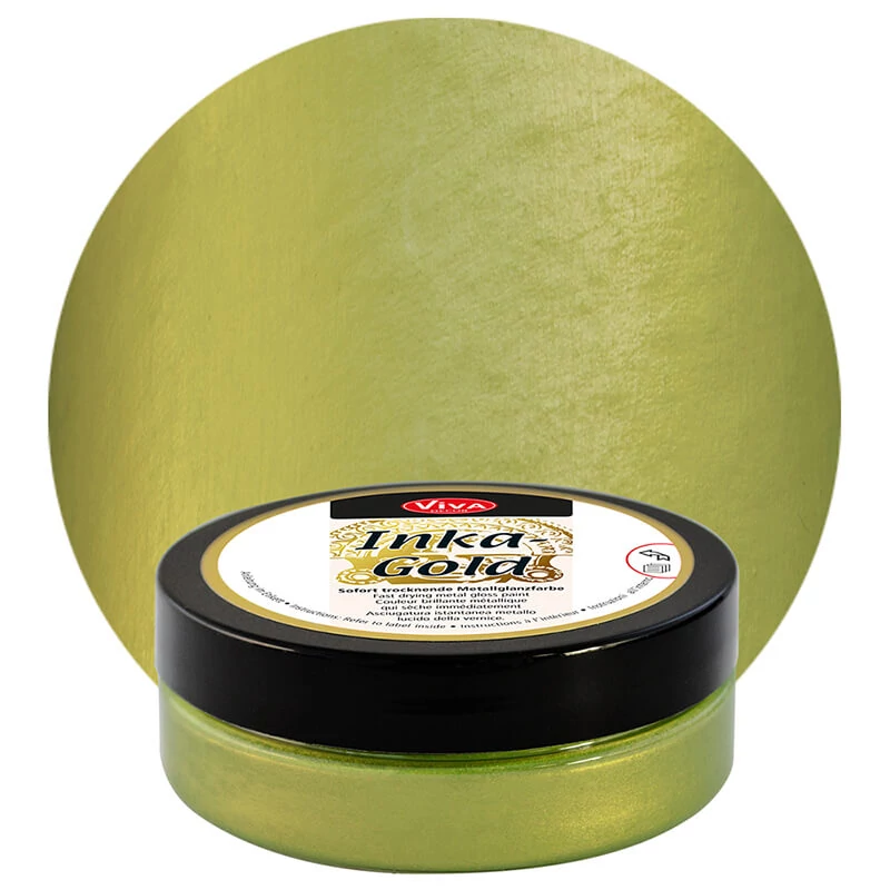 Pastă de vopsea metalizată Inka Gold, 50 g - grün gelb