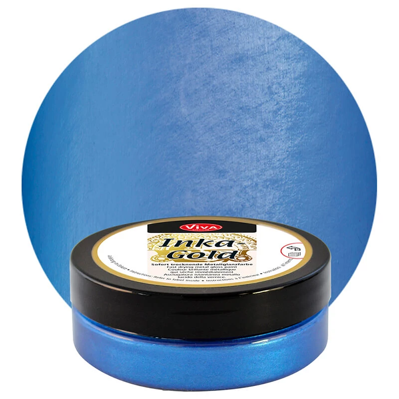Pastă de vopsea metalizată Inka Gold, 50 g - stahl blau