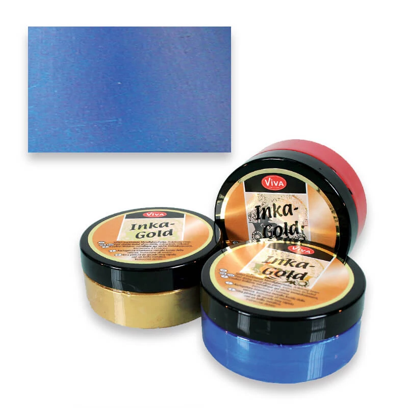 Pastă de vopsea metalizată Inka Gold, 50 g - stahl blau