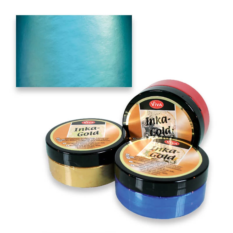 Pastă de vopsea metalizată Inka Gold , 50 g - turquoise