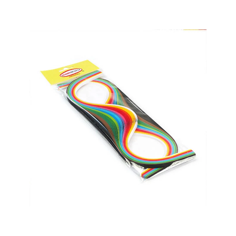 Bandă de hârtie Hobby artist Quilling, 80 g - curcubeu intens, 3 mm/6 mm, 300 buc