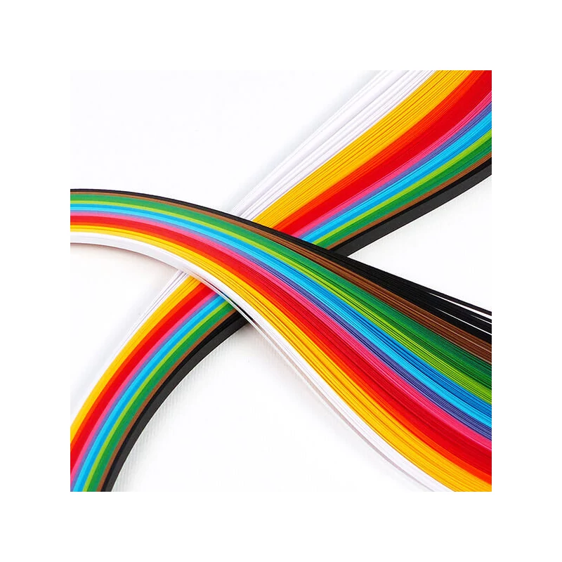 Bandă de hârtie Hobby artist Quilling, 80 g - curcubeu intens, 3 mm/6 mm, 300 buc
