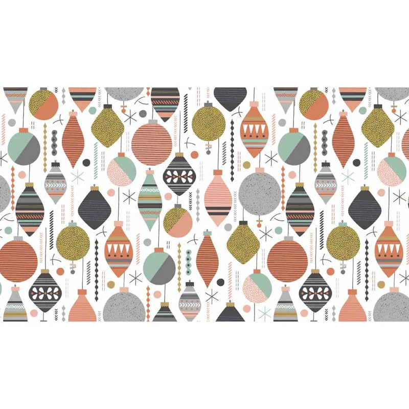 Material patchwork  - Makower - Christmas Modern Metallic 1801/W Baubles