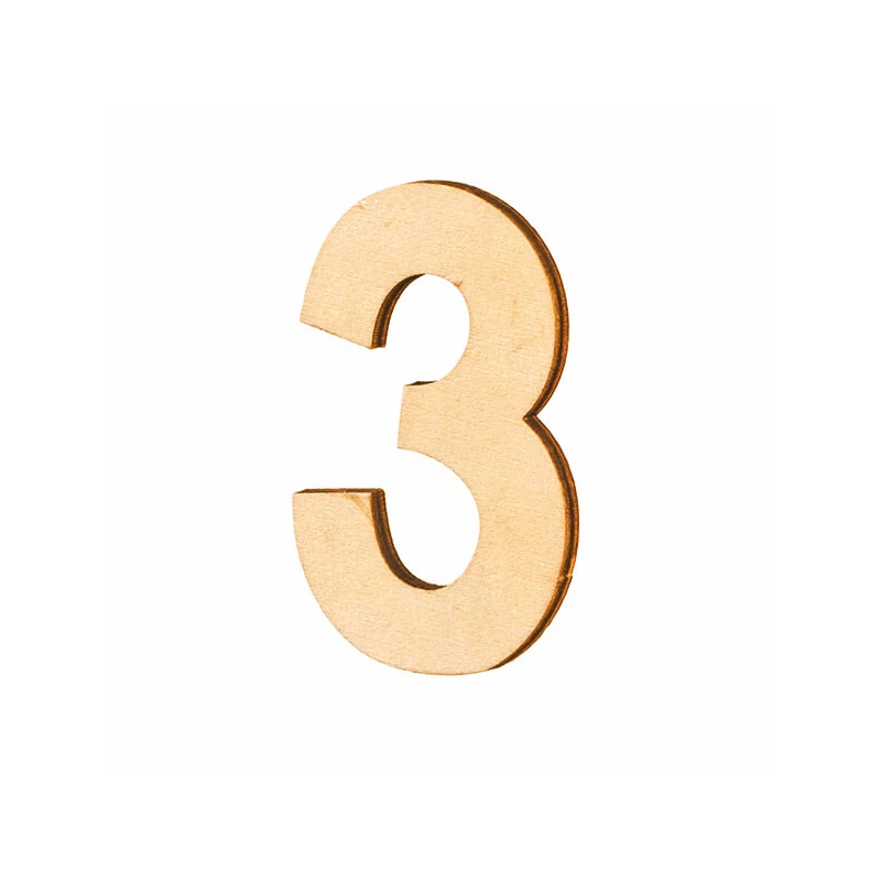 Număr de lemn, 80x5 mm - 3