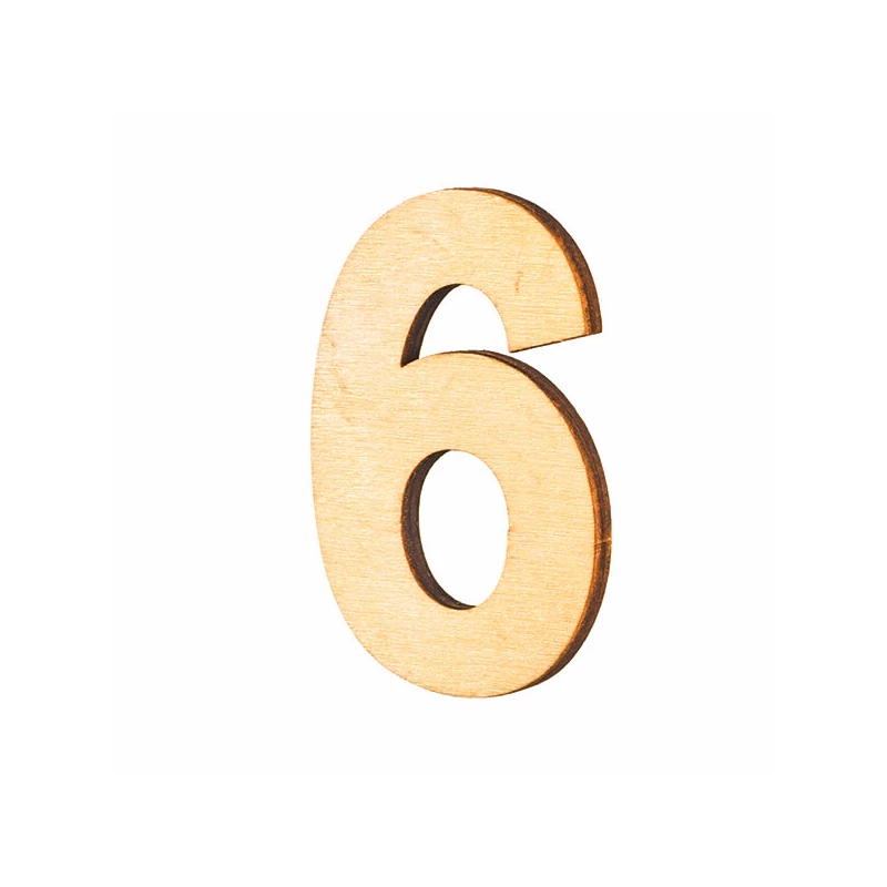 Număr de lemn, 80x5 mm - 6