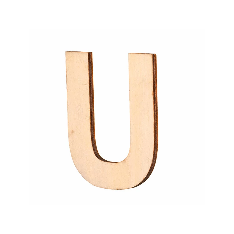 Literă din lemn , 80x5 mm - U