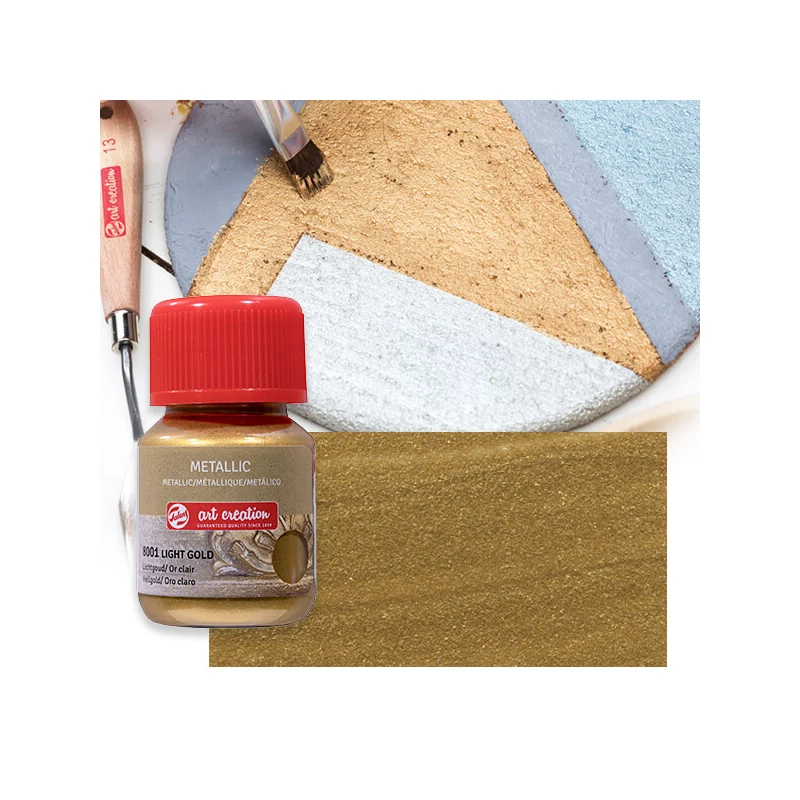 Art Creation Vopsea acrilică metalizată , 30 ml - 8001 aur  Light gold