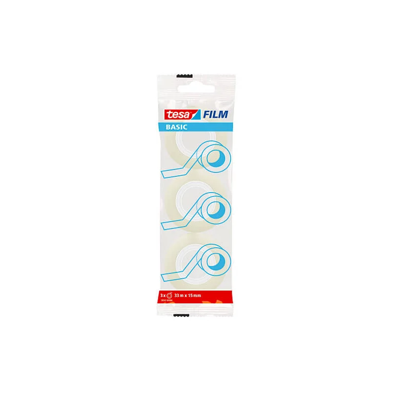 ICO, Tesa 58547 bandă adezivă (cellux), 15 mm x 33 m, 3 buc