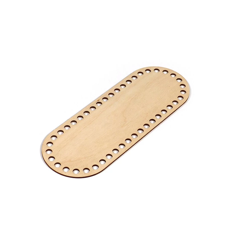 Bază din lemn pentru croșetat, ovală - 25x9 cm, dimensiunea găurii 8 mm