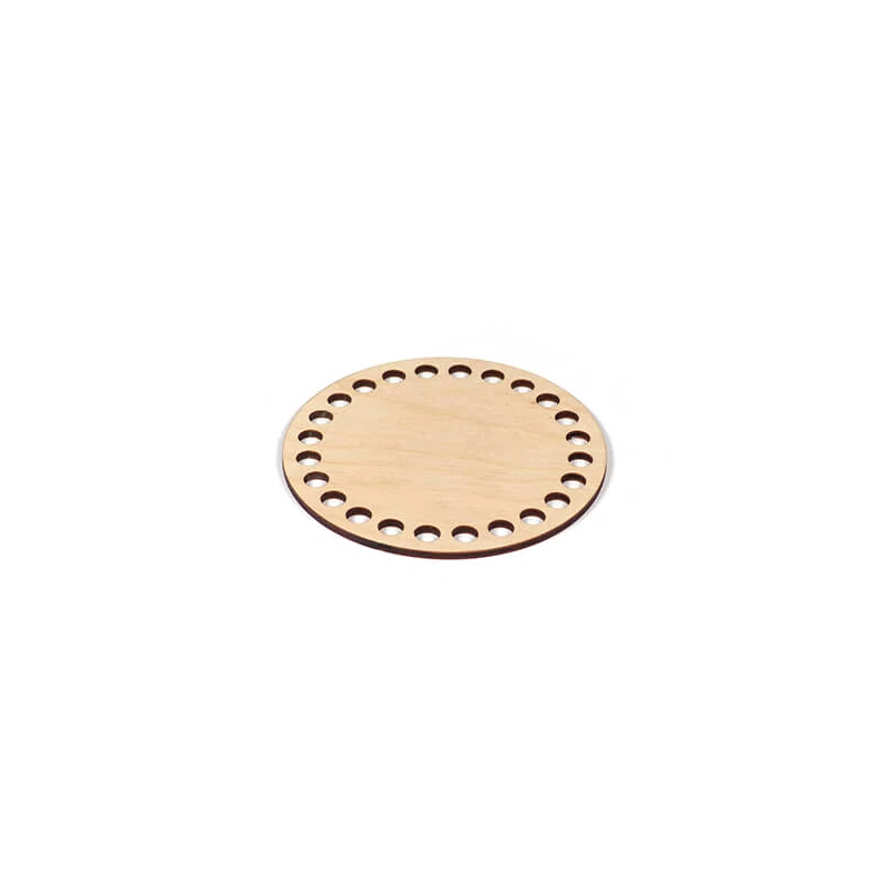 Bază din lemn pentru croșetat, cerc - 11 cm, dimensiunea găurii 8 mm