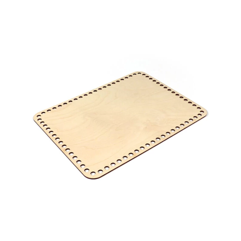 Bază din lemn pentru croșetat, pătrată - 22x29 cm, dimensiunea găurii de 8 mm