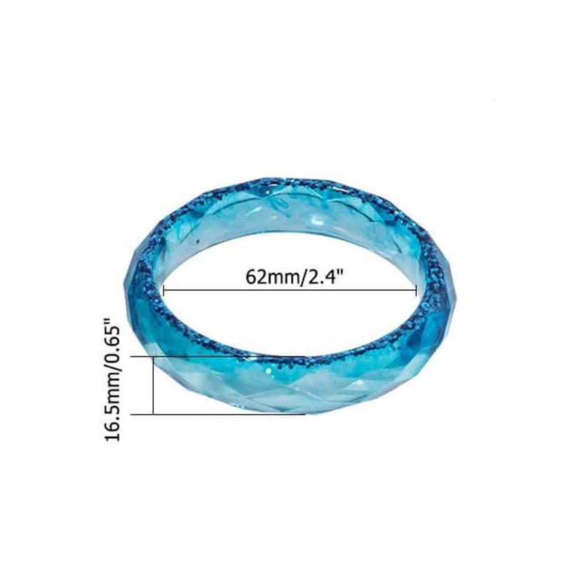 Formă din silicon pentru rășină sintetică- brățară, fațetată, 6,2 cm, lățime