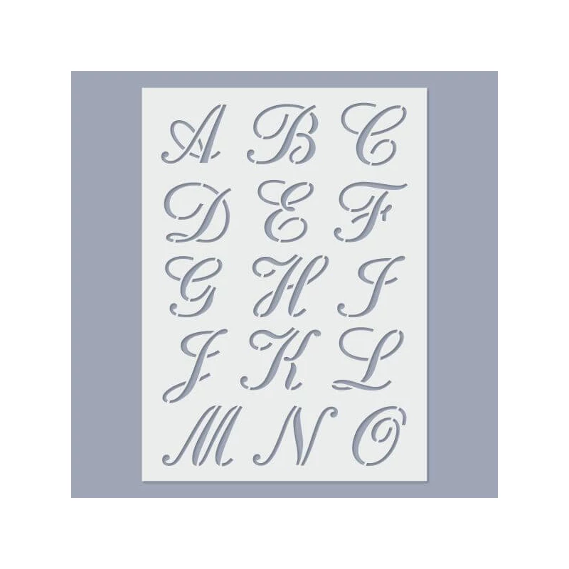 Șablon, 15x20 cm, 2 coli/pachet - Litere de caligrafie ABC, 30 mm