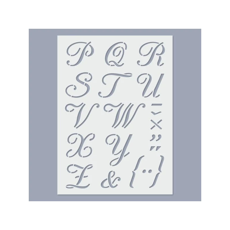 Șablon, 15x20 cm, 2 coli/pachet - Litere de caligrafie ABC, 30 mm