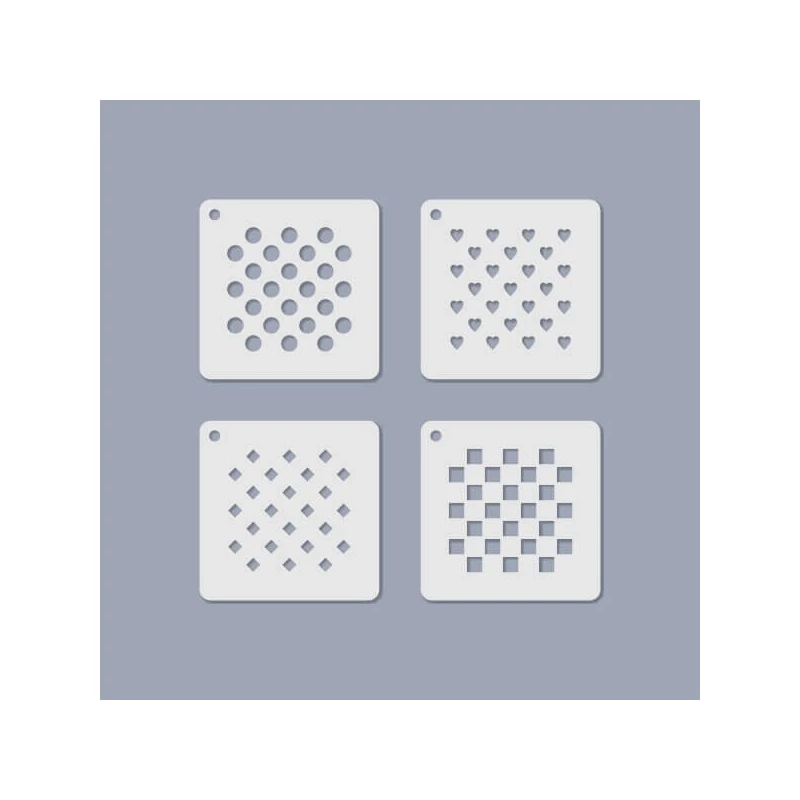 Set Șablon , Șablon  bijuterii, 6,5x6,5 cm, 4 tipuri - Model mic