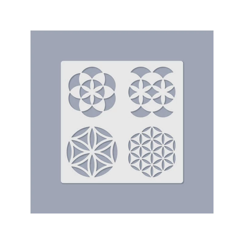 Șablon media, 14,5x14,5 cm, 4 modele - Mandala