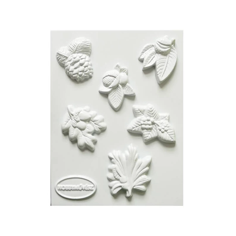 Matriță   plastic HobbyArtist - frunze de copac, fructe, 6 buc