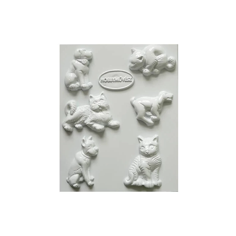 Matriță   plastic HobbyArtist - câini, pisici, 6 buc