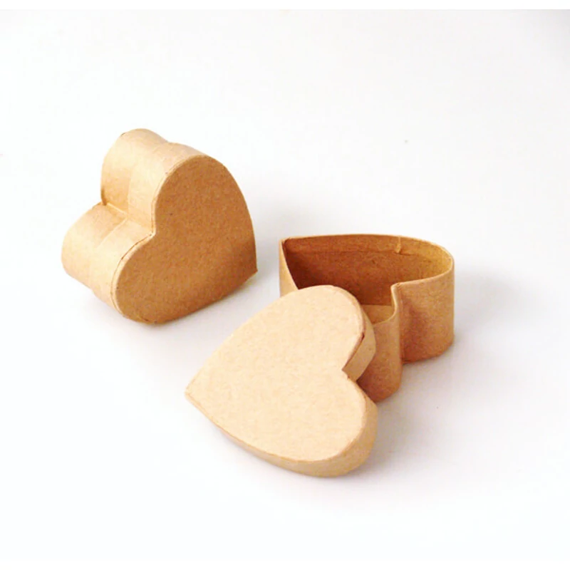 Cutie hârtie mache , inima - 5 cm, cutie mica