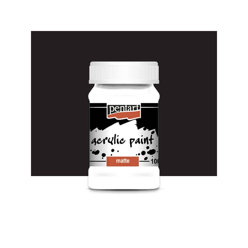 Vopsea acrilică Pentart mată , 100 ml - neagra