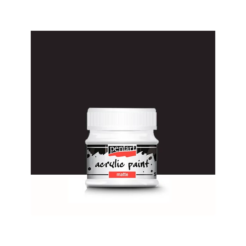 Vopsea acrilică Pentart mată , 50 ml - negru
