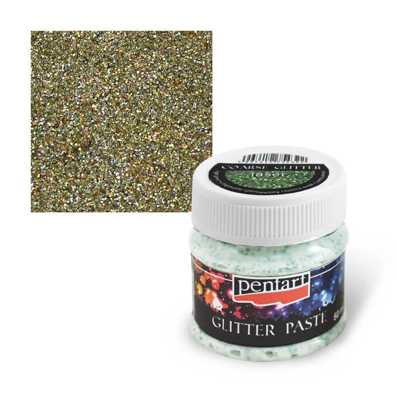Pastă cu sclipici fin, 50 ml - laser gold