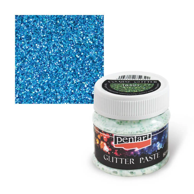 Pastă cu sclipici fin 50 ml - laser albastru deschis