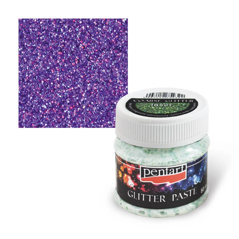Pastă cu sclipici fin, 50 ml - violet laser
