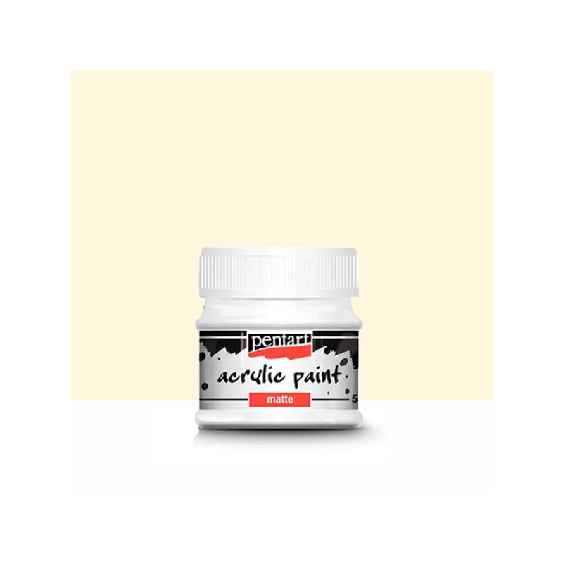Vopsea acrilică Pentart mată, 50 ml - fildeș