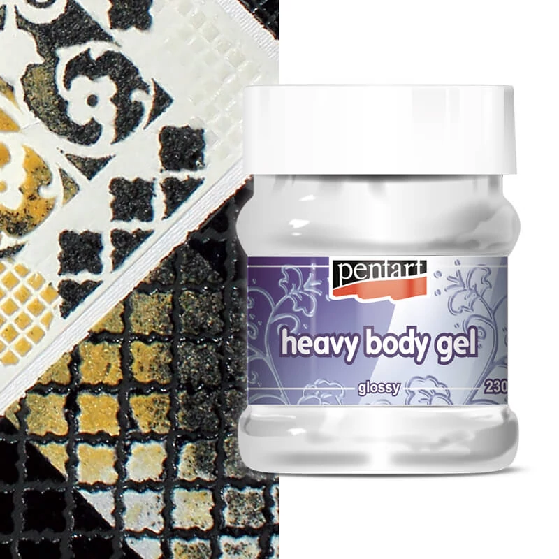 Pastă Pentart Gel, 230 ml - transparent lucios gros