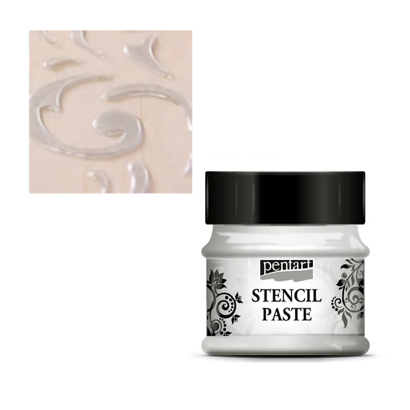 Pentart pastă de șablonare, 50 ml - sidef, floare de gheata