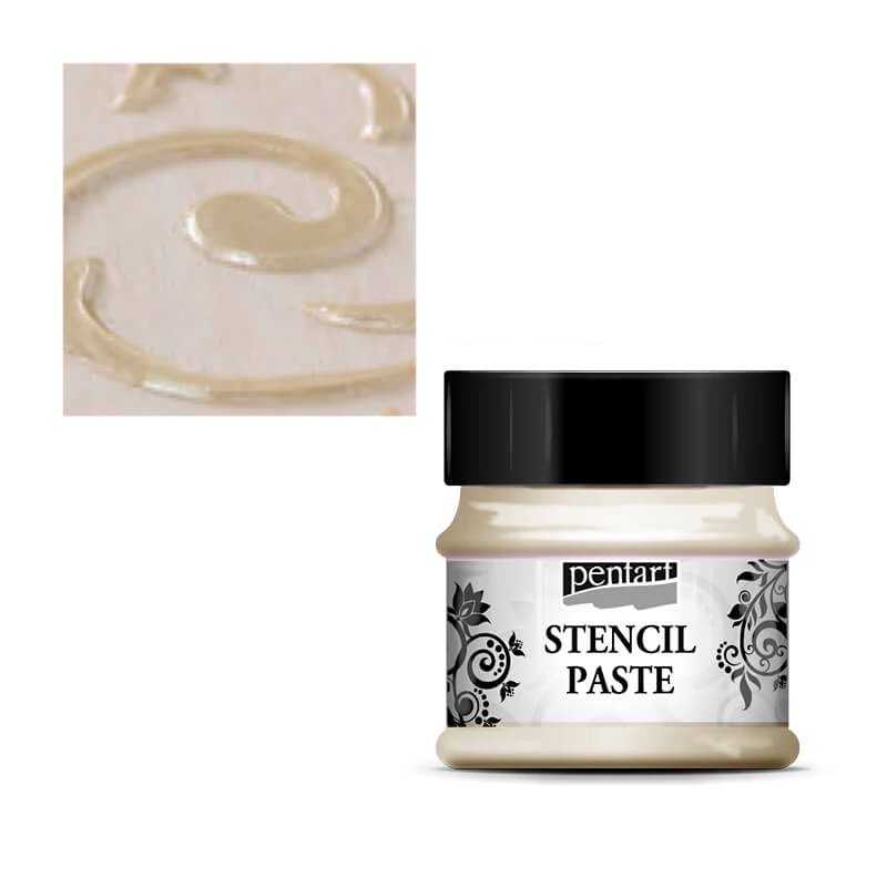 Pentart pastă de șablonare, 50 ml - sidef, vanilie