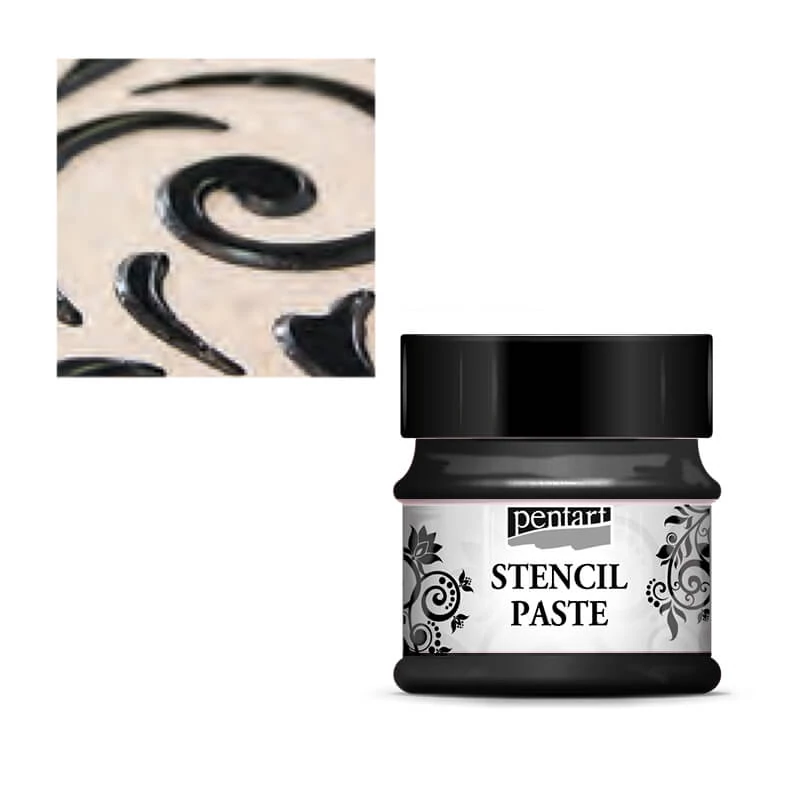 Pentart pastă de șablonare, 50 ml - sidef, diamant negru