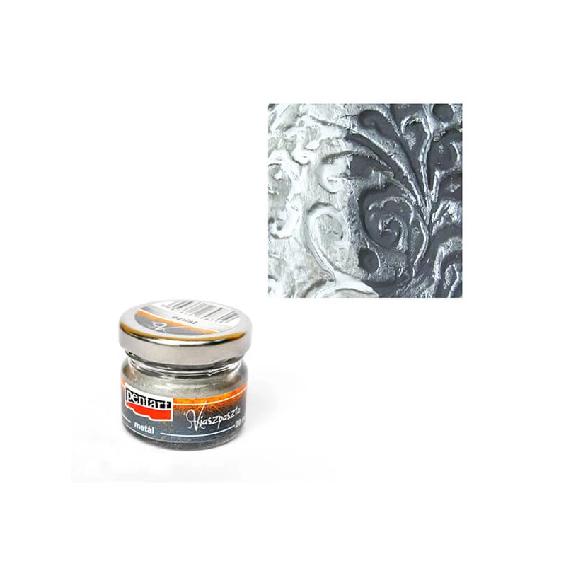 Pastă de ceară metalică Pentart, 20 ml - argintiu
