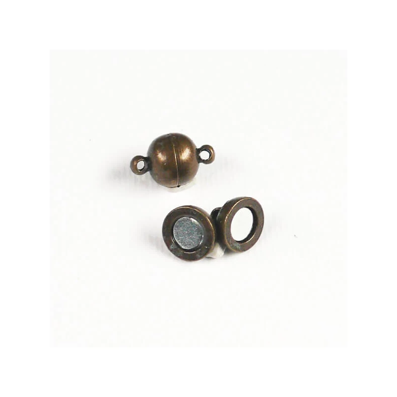Clip magnetic, sferă, 8 mm - antic, 2 buc