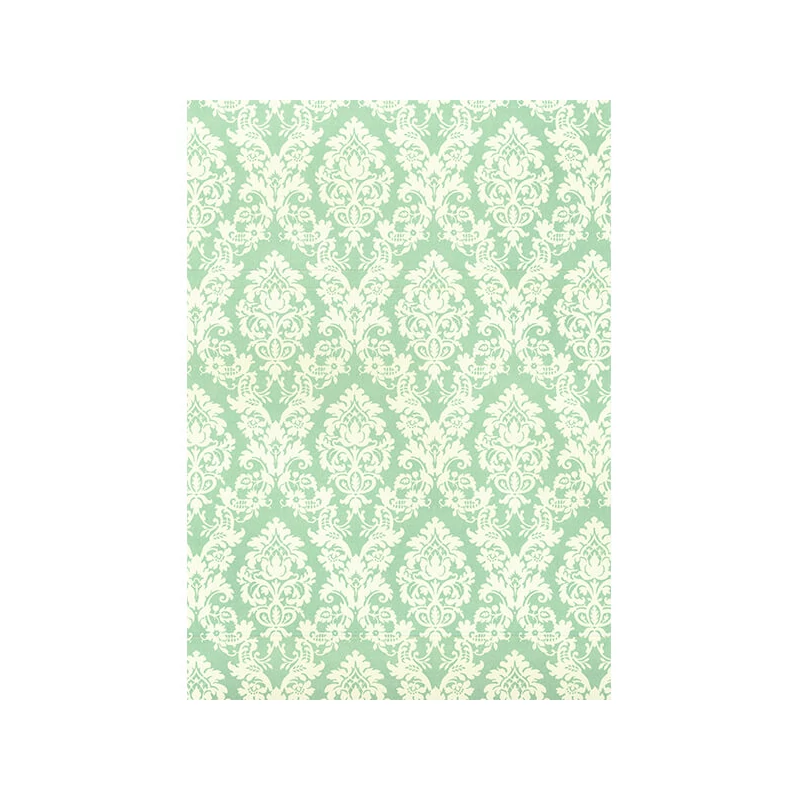Hârtie de decoupage Tassotti - brocart, acvamarin